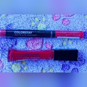 L'Oreal Infallible Pro Gloss & Red Lip Crayon Duo - Vibrant Red